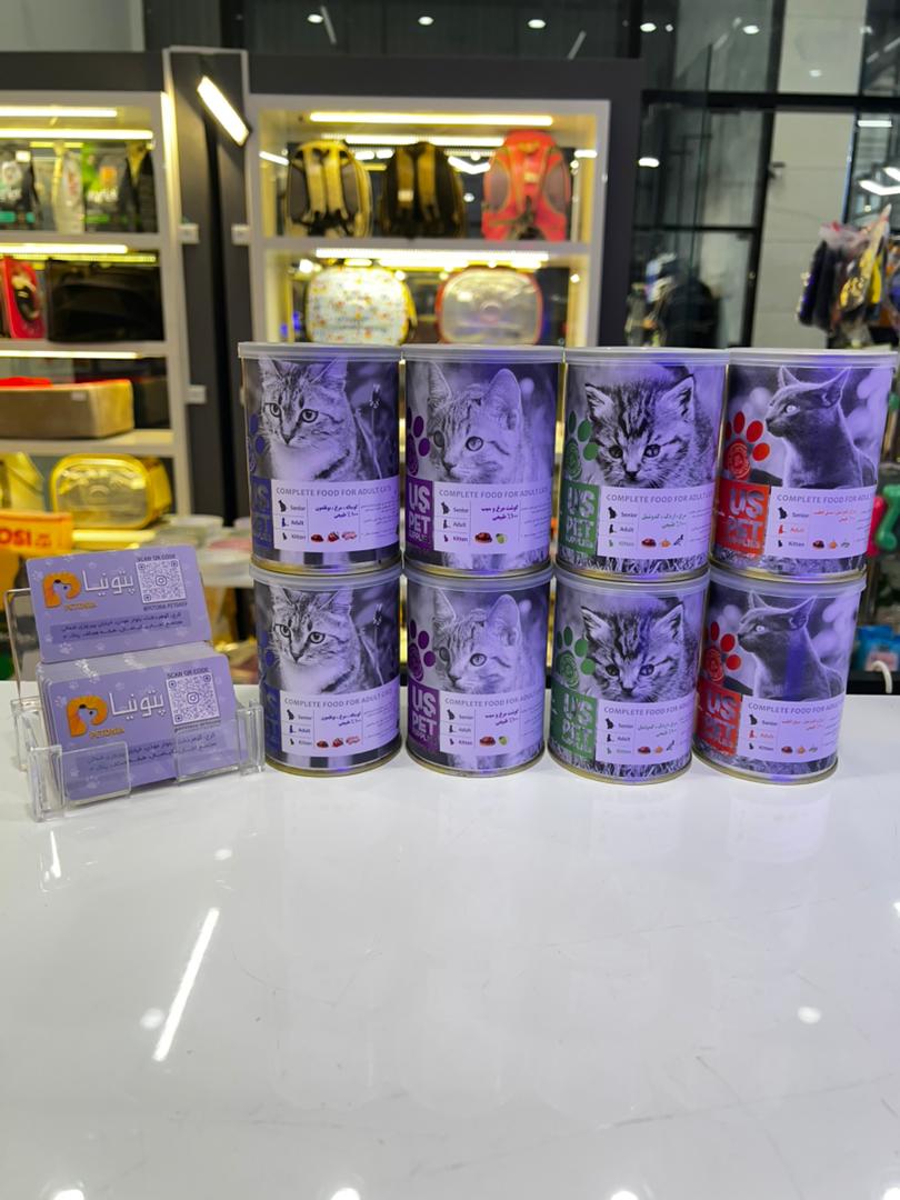 کنسرو گربه 400gr برند Us pet - گوشت+مرغ+بوقلمون